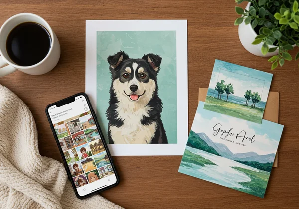 Ideas for using AI paintings: framed art, social media.