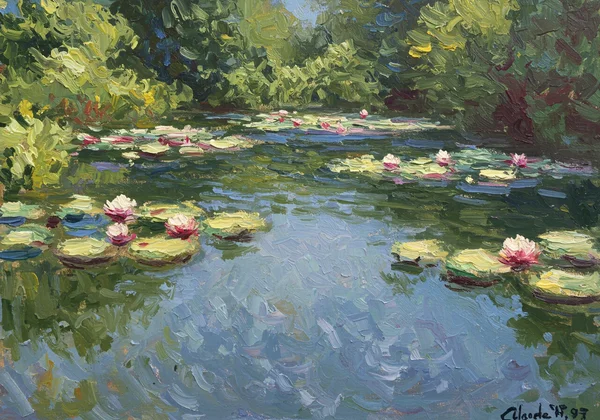 A photograph transformed into an Impressionist painting by AI.