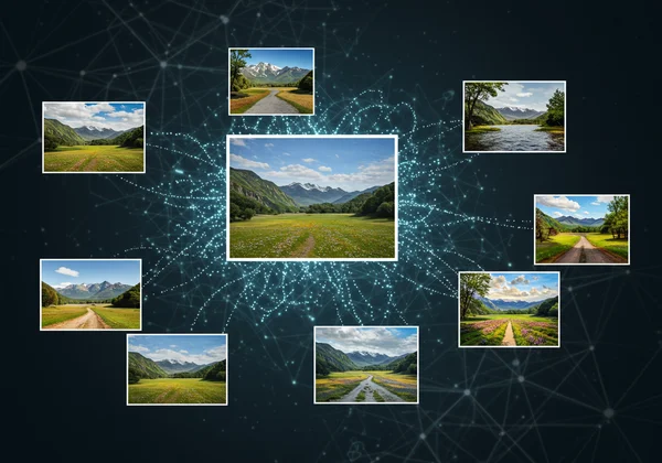 AI applies artistic styles to a photograph concept