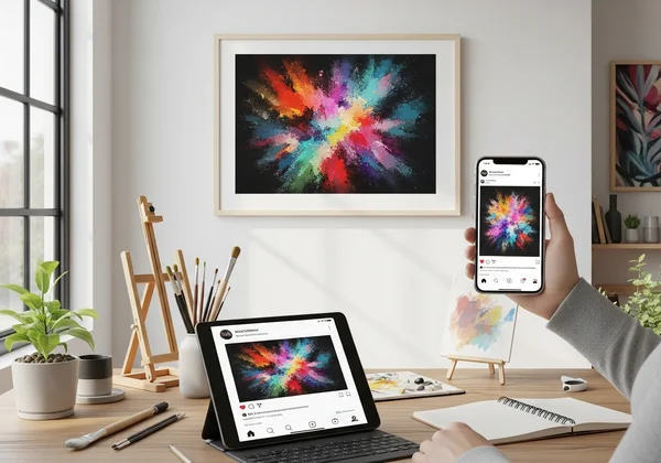 AI paintings used as wall art, phone wallpaper, social media
