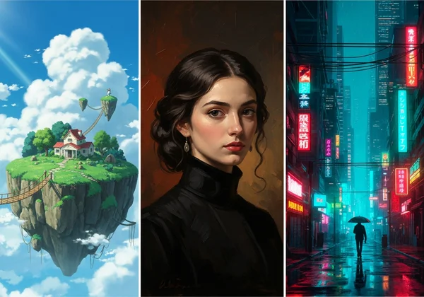 Ghibli, oil, and cyberpunk.