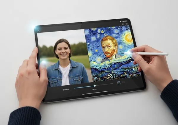User transforms photo into painting with AI tool