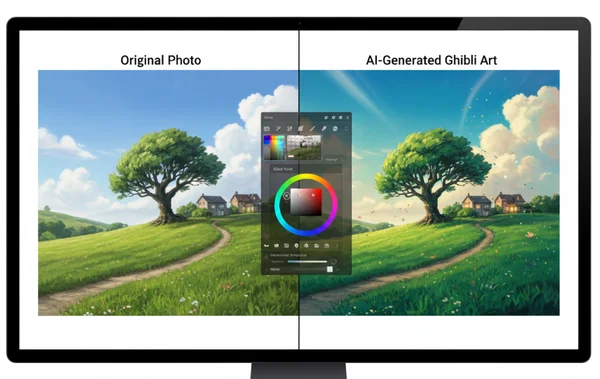 Reference photo transformed into artistic concept by AI
